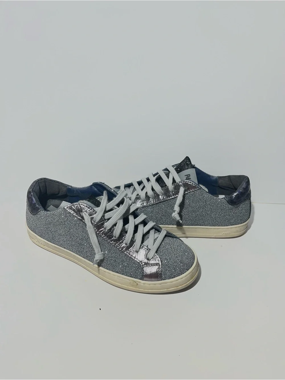 😍 P448 Low-Top Sneakers in Black and Silver Glitter size 39